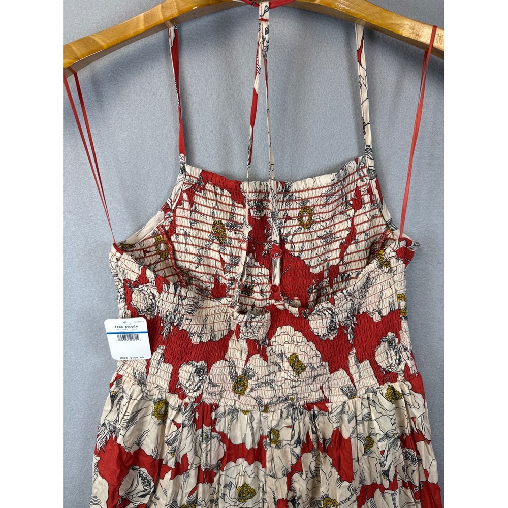 NWT Free People Heat Wave Floral Print Smocked Maxi Dress Womens Size XL Brunch - Picture 12 of 15